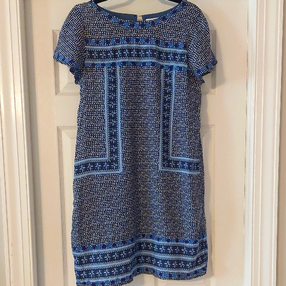 Vineyard Vines Navy and White Lined Dress, Size 6